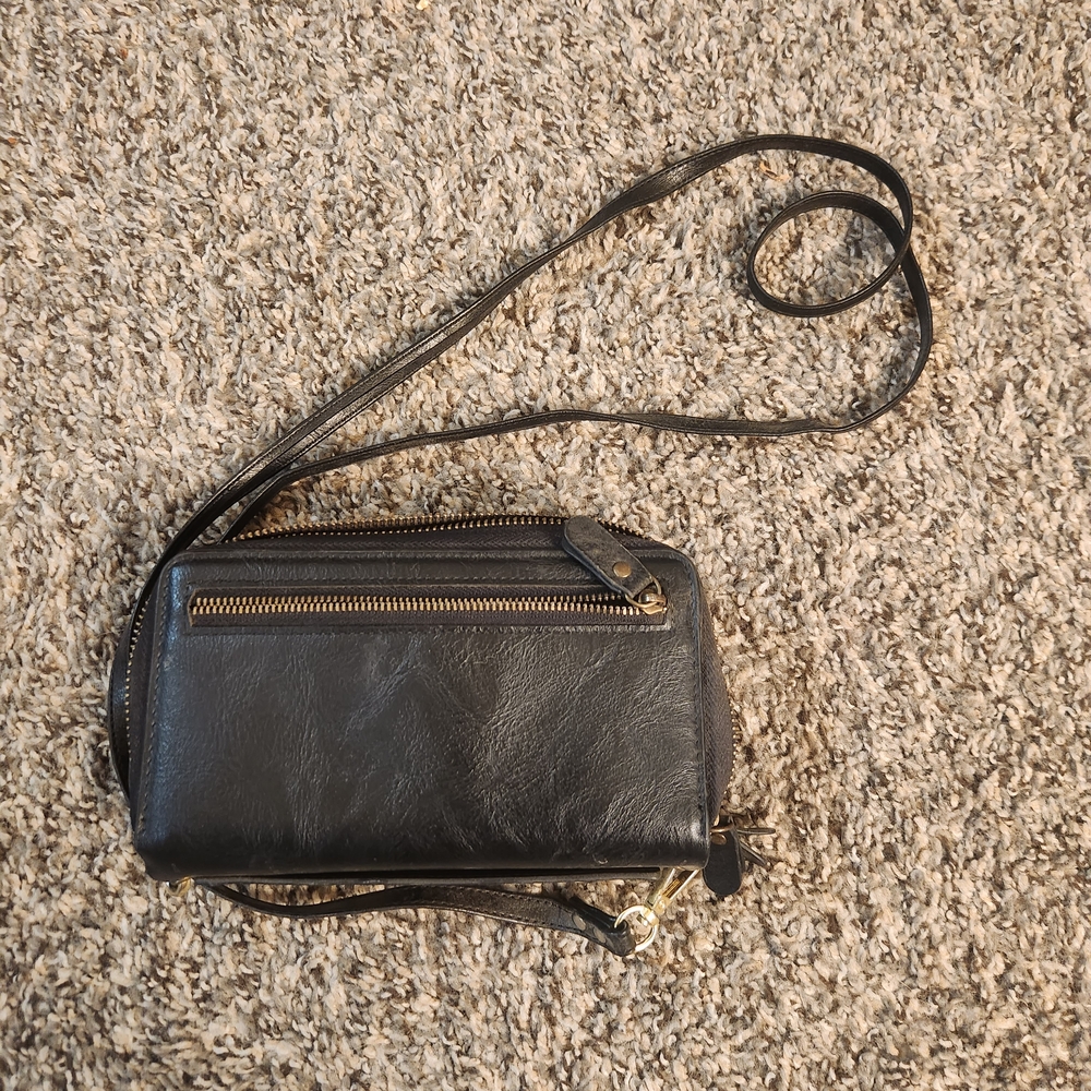 Black Leather Crossbody Bag